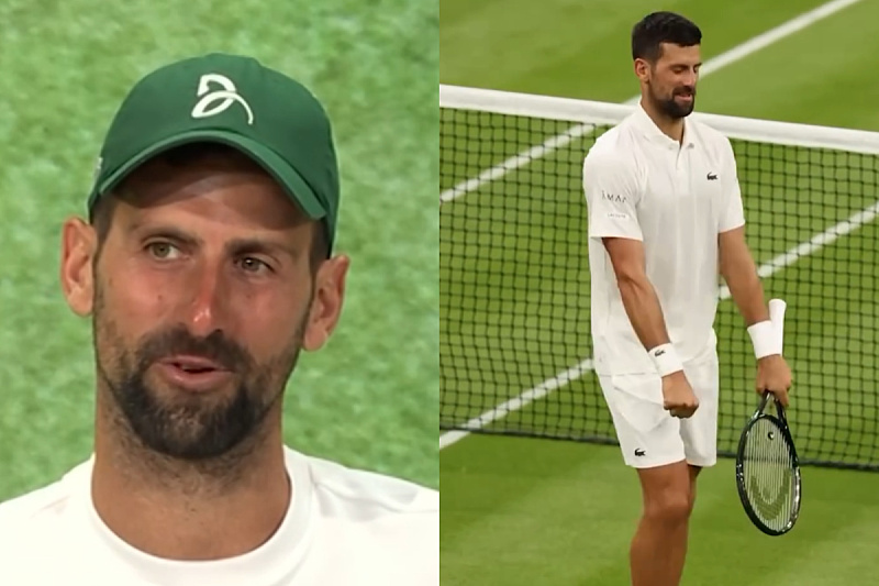 Novak Đoković "pumpao" nakon pobjede na startu Wimbledona (Foto: Screenshot)