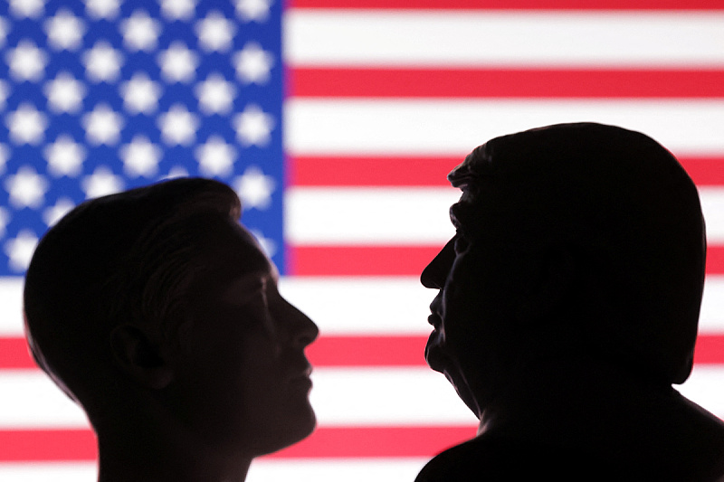 Siluete Elona Muska i Donalda Trumpa (Foto: Reuters)
