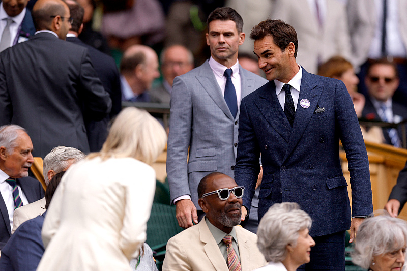 Federer posmatrao Đokovićev meč na Wimbledonu (Foto: Reuters)