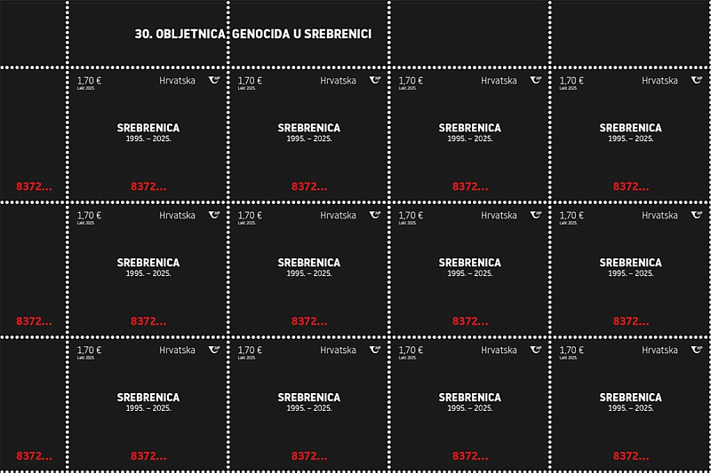 Poštanske markice izdane povodom 30. godišnjice genocida u Srebrenici (Hrvatske pošte)