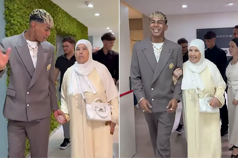 Lamine Yamal s nanom Fatimom (Foto: Screenshot)