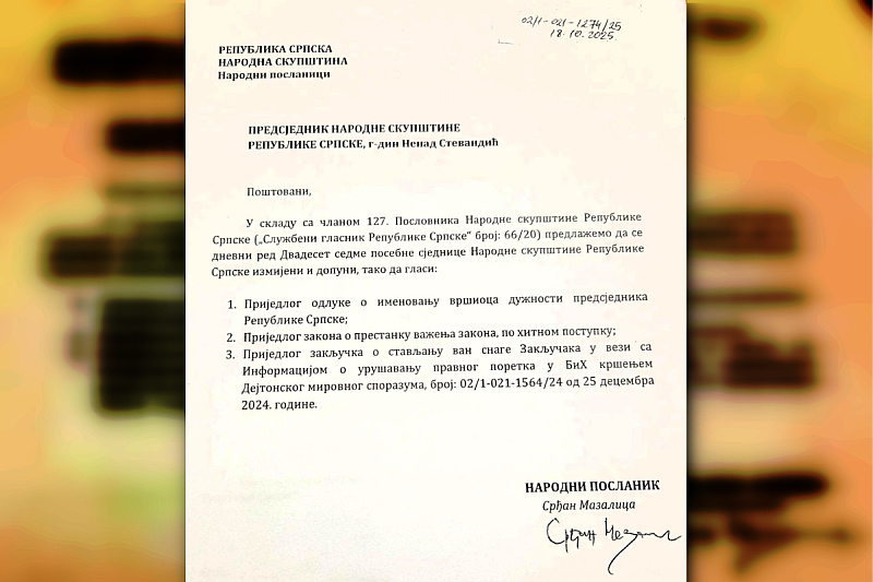 Dokument dnevnog reda koji je objavio Igor Crnadak (Foto: Facebook)