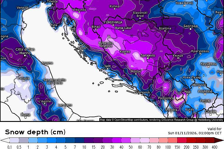 Procjena dubine snijega