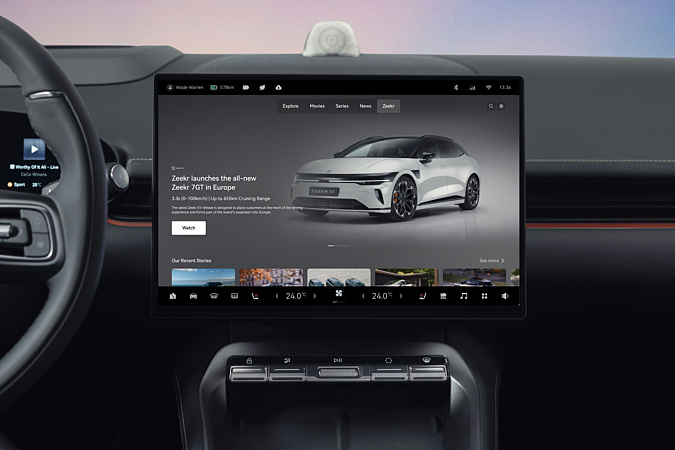 Zeekr has adapted its multimedia system for Europeans, with series and TV available in the cars.