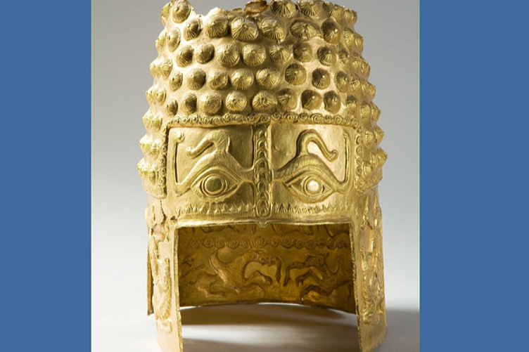 "The Indiana Jones of the art world" has returned a 2,500-year-old golden helmet that was stolen last year.