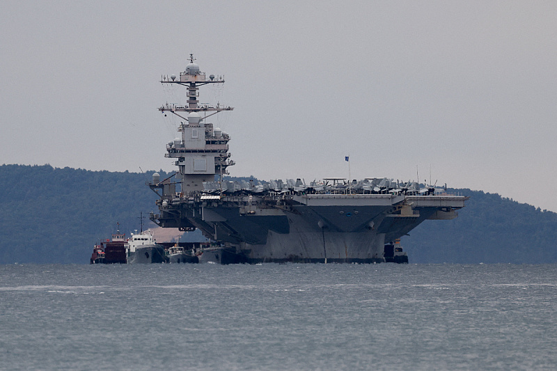 The largest American aircraft carrier Gerald R. Ford, repaired after a fire, has returned to sea.