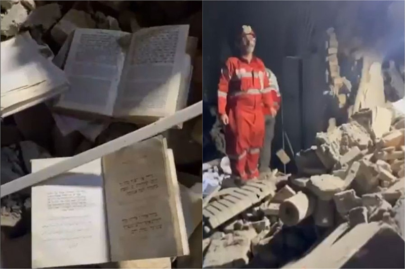 In Israeli-American attacks on Tehran, a synagogue was completely destroyed, footage released.