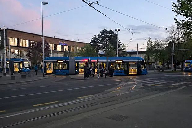 In Zagreb, a tram derailed, no injuries reported.