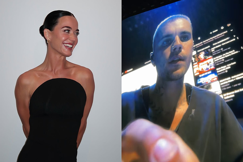 Katy Perry joked during Justin Bieber's Coachella performance: Thank God for YouTube Premium.