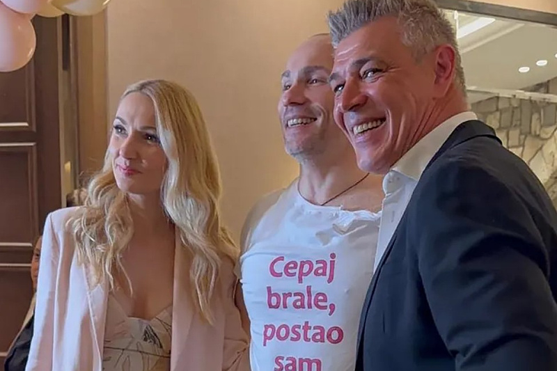 Savo Milošević photographed with his partner: Enjoying themselves at Ace Sofronijević's party