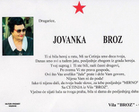 Cetinje oblijepljeno čituljama Jovanke Broz