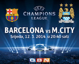 Liga prvaka na TV OBN: Večeras gledajte meč Barcelona - M. City