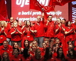 Završni predizborni skup SDP-a ispred Narodnog pozorišta Sarajevo