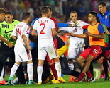 Prekinuta utakmica Srbija - Albanija,  tuča igrača, iznad stadiona letjela albanska zastava