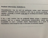 Ovo je upozorenje koje je OSA poslala svim policijskim agencijama u BiH o mogućem napadu