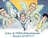 Karikatura Zdravka Cvjetkovića: Vitez iz Viteza sa bh. Zmajevima pokorio Evropu