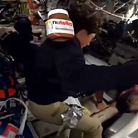 An unusual sight in space: A jar of Nutella floated with the Artemis II crew members
