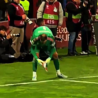 A new video has emerged revealing Donnarumma's reaction after his note with the Bosnian penalties went missing.