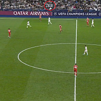 The flag with lilies waved at the Santiago Bernabeu stadium, its proud owner spread across the European classic.