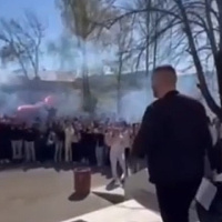 A farewell to remember: Professor Anel Hajirić leaves the Banja Luka school, students bid him farewell with a torchlight procession.