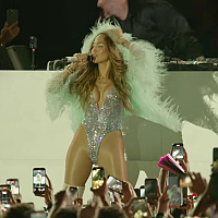 Jennifer Lopez's first time at Coachella: She showcased her toned body in a dazzling mini bodysuit.