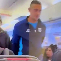 Argentinian footballer shouted "bomb, everything will explode" on a plane, causing panic among passengers.
