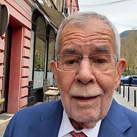 The President of Austria recorded a video at the site of Franz Ferdinand's assassination in Sarajevo.