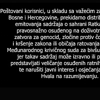 BH Telecom ukinuo signal RTRS-a zbog sahrane ratnog zločinca Ratka Mladića, uputili poruku korisnicima