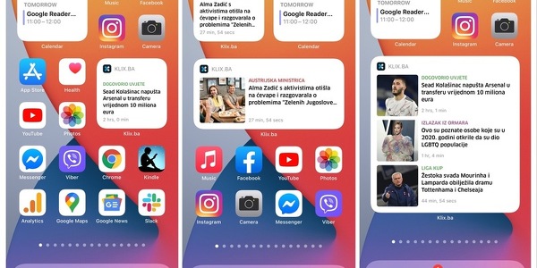 Preuzmite Klix.ba Widget za vaš iPhone početni ekran