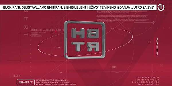 Umjesto jutarnjeg programa natpis na ekranu: BHRT prisilno obustavio emitovanje više emisija