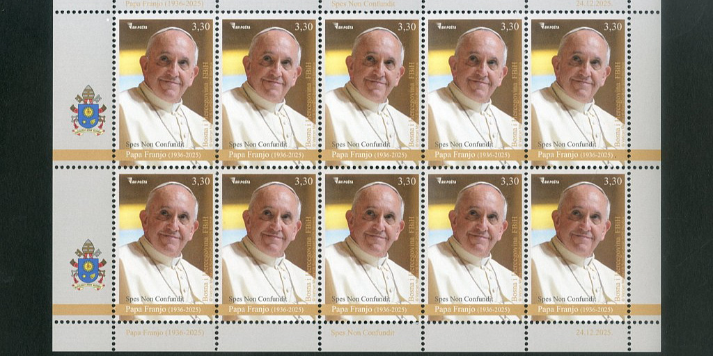 BH Pošta izdala prigodnu poštansku marku posvećenu papi Franji