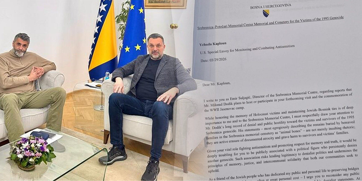 Suljagić preko Ministarstva vanjskih poslova BiH poslao zvanično pismo Kaplounu: Traži distanciranje od Dodika