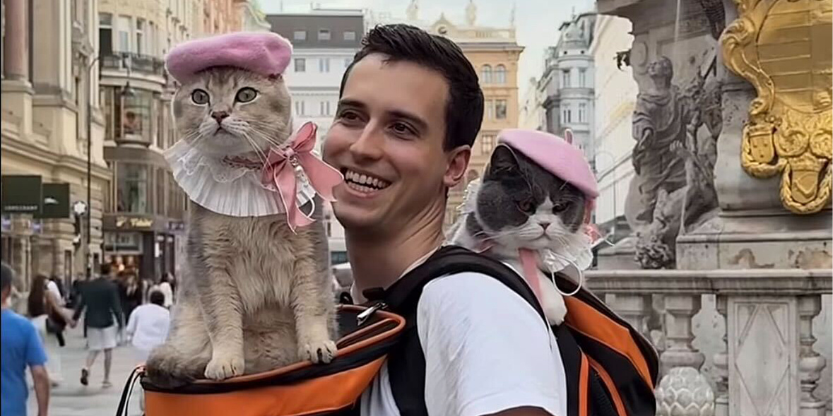 Influenser svijetom putuje sa svojim mačkama: S njim su skijale, veslale i planinarile