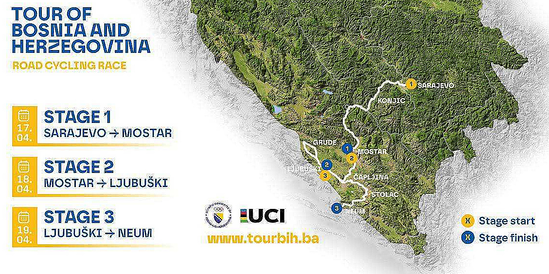 Zbog utrke Tour of Bosnia and Herzegovina ove ceste će biti blokirane u petak, subotu i nedjelju