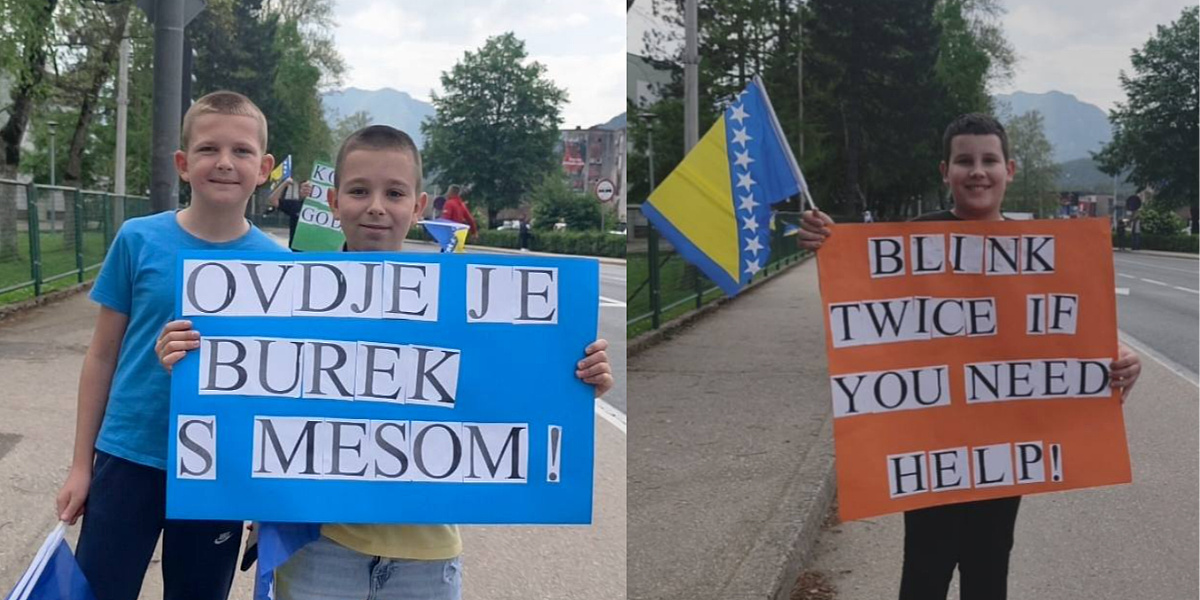 Djeca u Jablanici urnebesnim porukama dočekala bicikliste na trci Tour of BiH