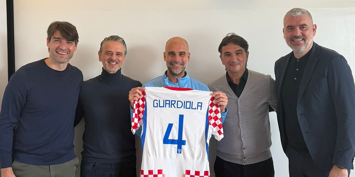 Zlatko Dalić posjetio Pepa Guardiolu i uručio mu dres Hrvatske