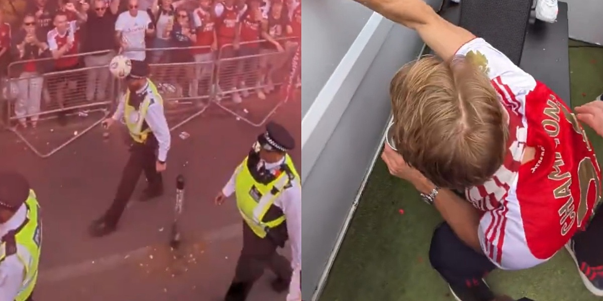 Arsenalov kapiten Martin Ødegaard pogodio policajca loptom u glavu pa se sakrio