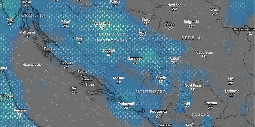 Još danas sunčano, a onda dolazi preokret: Kiša i pljuskovi, ali bez konkretnijeg pada temperatura
