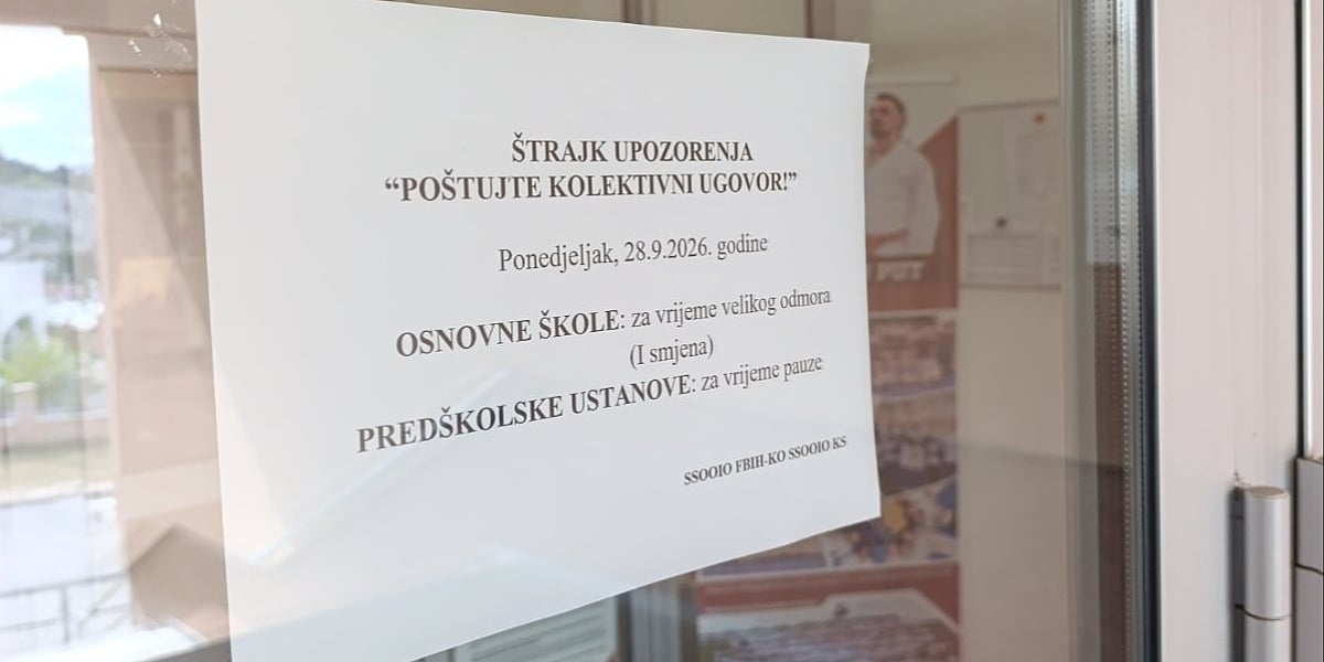 Prosvjetari uputili ultimatum Vladi KS: Od ponedjeljka štrajk i protesti, od 1. oktobra blokada škola i vrtića