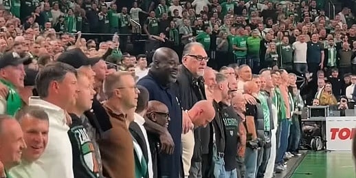 NBA legenda Shaquille O'Neal gost Žalgirisa: Pridružio se navijačima u prepoznatljivom ritualu