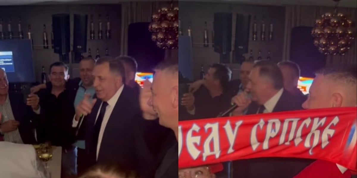 Dodik se nakon izbora uhvatio mikrofona i zapjevao uz članove SNSD-a: "Ovako slavimo veliku pobjedu Republike Srpske"