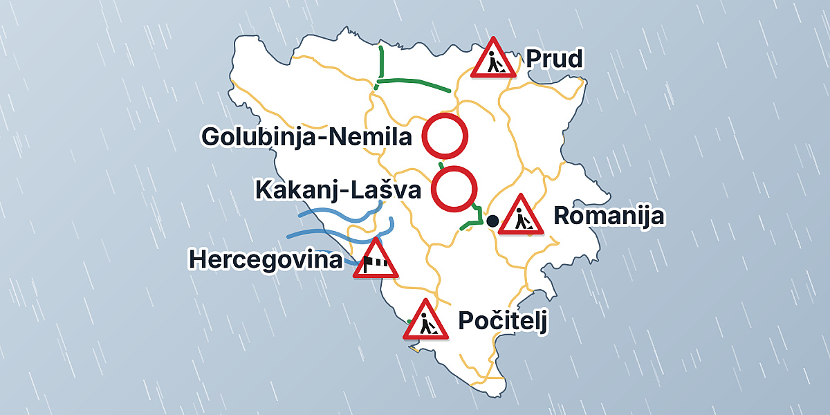 Stanje na putevima: Od danas radovi u Prudu na cesti Odžak – Šamac, na jugozapadu mjestimično jak vjetar Stanje na putevima: Od danas radovi u Prudu na cesti Odžak – Šamac, na jugozapadu mjestimično jak vjetar
