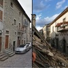 Dijelovi centralne Italije prije i poslije zemljotresa: Napuštene i razrušene ulice i trgovi