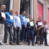 Članovi udruženja Švicarac BiH protestuju u poslovnici Addiko banke u Sarajevu
