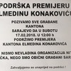 Skup podrške premijeru Elmedinu Konakoviću u subotu u Sarajevu