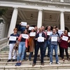 Više od 200 novinara u centru Sarajeva podržalo napadnutog kolegu Vladimira Kovačevića