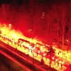 Navijači Zenita napravili spektakularan "Fire wall" i ispratili igrače na stadion