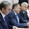 Dodik i Vučić bez riječi nakon sastanka s čelnicima općina i delegatima Parlamenta BiH i FBiH