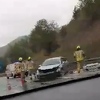 Saobraćajna nesreća na autoputu kod Vogošće, na terenu i vatrogasci