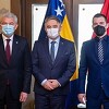 Džaferović i Komšić s Bečićem o genocidu: Poštovati presude međunarodnih sudova